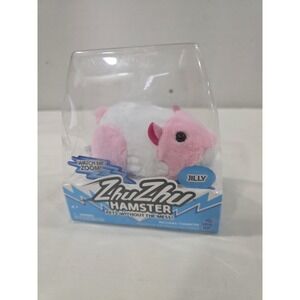 New Zhu Zhu Pets Jilly Electronic Hamster 5" Interactive Pink & White Plush NIB